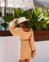 Fountain Dreams Mini Skirt - Apricot Oshnow